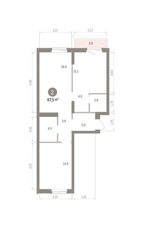 
  Продается 2-комн. квартира 67.45 м², в ЖК Кварталы Драверта, дом 4. Фото 1.