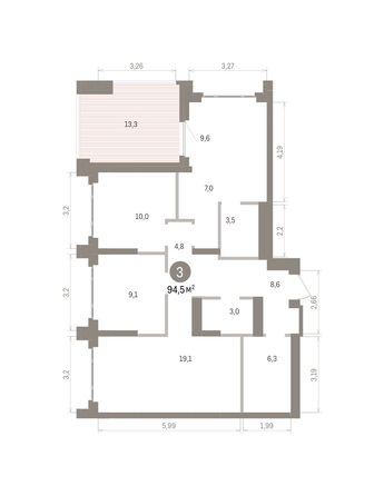 
  Продается 3-комн. квартира 94.45 м², в ЖК Кварталы Драверта, дом 5. Фото 1.