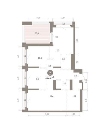 
  Продается 2-комн. квартира 102.25 м², в ЖК Кварталы Драверта, дом 5. Фото 1.