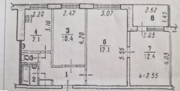 
  Продается 3-комн. квартира 58 м². Фото 15.