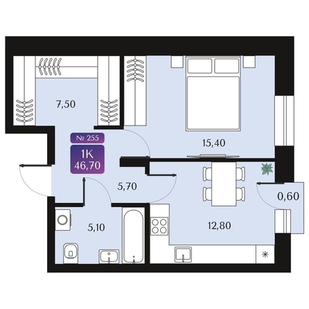 
  Продается 1-комн. квартира 46.7 м², в ЖК Северное Сияние Премиум. Фото 2.