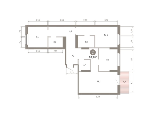 
  Продается 3-комн. квартира 86.89 м², в ЖК Кварталы Драверта, дом 3. Фото 1.
