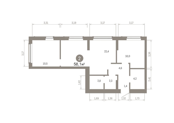 
  Продается 1-комн. квартира 58.08 м², в ЖК Кварталы Драверта, дом 6. Фото 1.