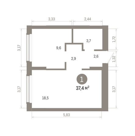 
  Продается 1-комн. квартира 37.37 м², в ЖК Кварталы Драверта, дом 6. Фото 1.