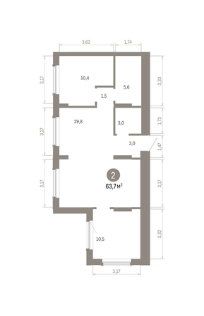 
  Продается 2-комн. квартира 63.67 м², в ЖК Кварталы Драверта, дом 6. Фото 1.