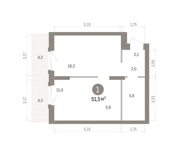 
  Продается 1-комн. квартира 51.45 м², в ЖК Кварталы Драверта, дом 4. Фото 1.
