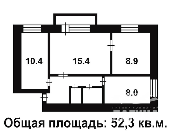 
   Продам 3-комнатную, 52.3 м², Иркутский тракт, 86Б

. Фото 4.