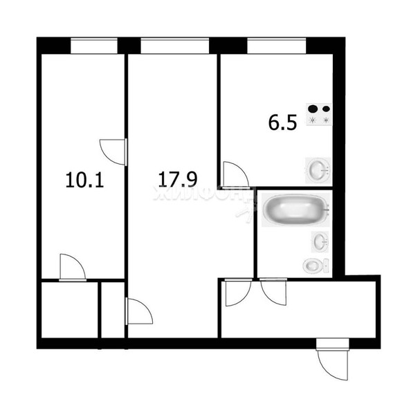 
   Продам 2-комнатную, 44.9 м², Кольцевой проезд, 12

. Фото 12.