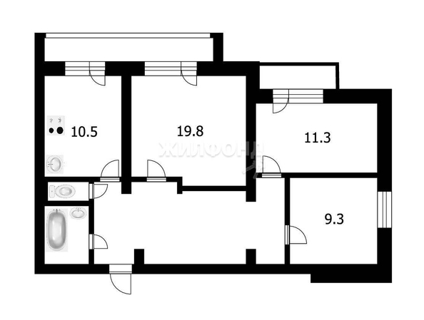 
   Продам 3-комнатную, 70.3 м², Клюева ул, 3

. Фото 21.