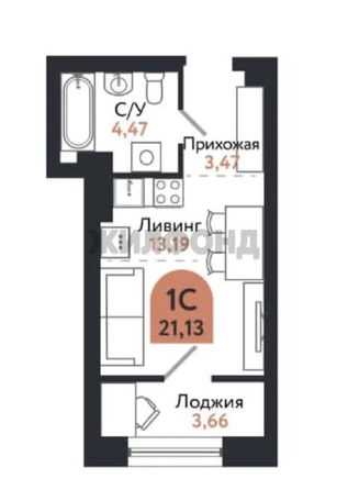 
   Продам 1-комнатную, 24.79 м², Ленина пр-кт, 206в

. Фото 1.