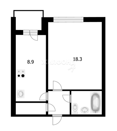 
   Продам 1-комнатную, 35.3 м², Елизаровых ул, 48/1

. Фото 9.