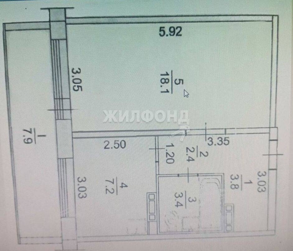 
   Продам 1-комнатную, 39 м², Обручева ул, 10

. Фото 7.