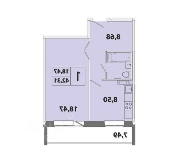 
  Продается 1-комн. квартира, 39 м², ЖК Зелёные горки, Дизайнеров дом 9а
. Фото 18.