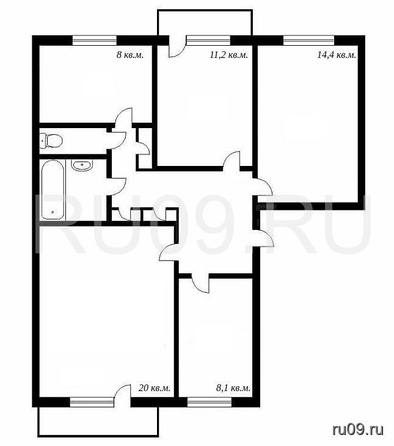 
  Продается 4-комн. квартира, 79.2 м², Карла Ильмера ул, д. 15
. Фото 1.