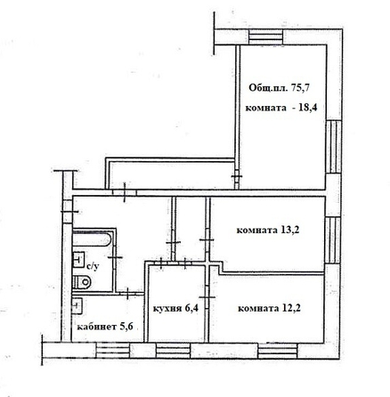 
   Продам 3-комнатную, 75.7 м², Профсоюзная ул, 20а

. Фото 30.