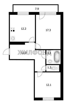 
   Продам 2-комнатную, 58 м², Береговая ул, 21

. Фото 23.