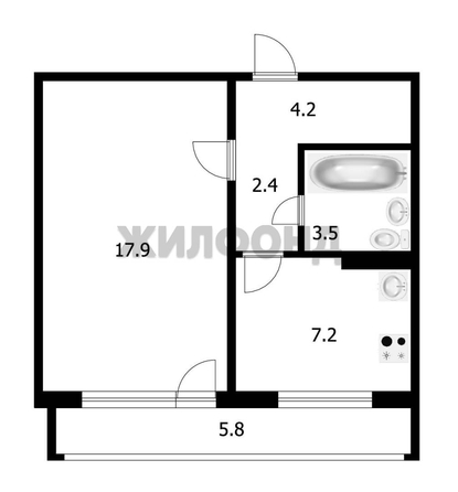 
  Продается 1-комн. квартира, 35.2 м², Герасименко ул, д. 3/8
. Фото 10.