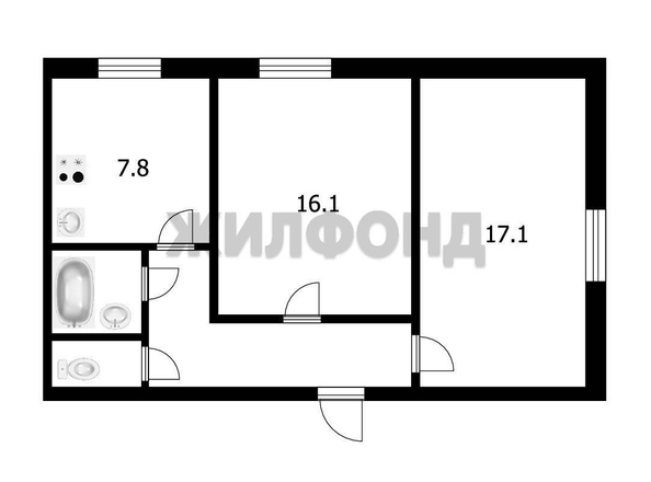 
  Продается 2-комн. квартира, 55 м², 79 Гвардейской Дивизии ул, д. 17
. Фото 16.