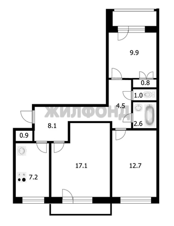 
  Продается 3-комн. квартира, 64.8 м², Елизаровых ул, д. 4
. Фото 17.