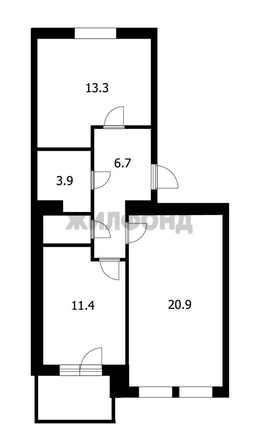 
  Продается 2-комн. квартира 58 м². Фото 13.