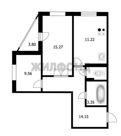 
  Продается 2-комн. квартира 55 м². Фото 9.