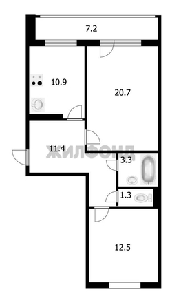 
  Продается 2-комн. квартира 60.1 м². Фото 2.