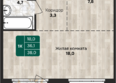 Камчатка, корпус 1: Планировка 1-комн 38 м²