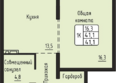 Гренландия, Лес дом №6: Планировка 1-комн 41,1 м²