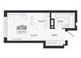 Ясный берег, дом 33: Планировка Студия 24,7 м²