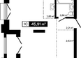 Платина: Планировка Студия 42,88 м²