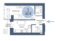 Портовый. Речной квартал, к 6: Планировка 1-комн 42,8 м²