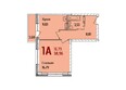 Red Fox (Ред Фокс) , дом 3: Планировка 1-комнатной квартиры 38,96 кв.м