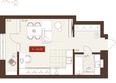 Невский: Планировка Студия 35,03, 35,51 м²