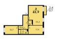 Преображенский, дом 22 этап 1: Планировка трехкомнатной квартиры 85,9 кв.м