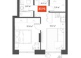 ЩА: Планировка 1-комн 37,65 м²