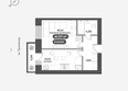 ОКТА, дом 2: Планировка 1-комн 41,07 м²