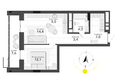 Чистая Слобода, дом 34: Планировка 2-комн 54 м²