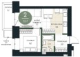 Калина Долина, дом 5: Планировка 2-комн 35,7 м²