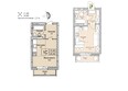 Эволюция, 1 оч, дом 2: Планировка однокомнатной квартиры 24,4 кв.м