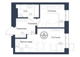 Чижи, 2 очередь (корпус 5): Планировка 2-комн 43,9 м²