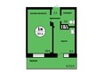 Новые Черёмушки, дом 1 корпус 1: Планировка 1-комн 37,1, 37,3 м²