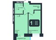 Никольский парк, дом 6: Планировка 1-комн 35,9, 36 м²