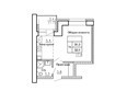 Новая пристань, дом 4: Планировка однокомнатной квартиры 32 кв.м