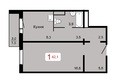 Мичурино, дом 2 строение 2: 1-комнатная 42,1 кв.м