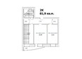 Жемчужина: Планировка двухкомнатной квартиры 81,9 кв.м