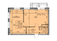 Дом на Дианова, 2 очередь: Планировка 1-комн 53,27 м²