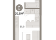Город на озере: Планировка Студия 26,82 м²