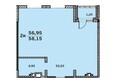 Кузьминки, дом 13: Планировка 2-комнатной квартиры 58,15 кв.м