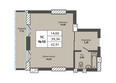 Prime house (прайм хаус): Планировка однокомнатной квартиры 39,34 кв.м