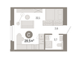 Город на озере: Планировка Студия 28,45 м²